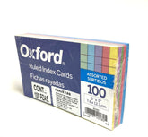 Tarjeta Índice Rayada Paquete c/100 Arcoíris 3×5" Oxford® 40280 Paquete 78787402805 01